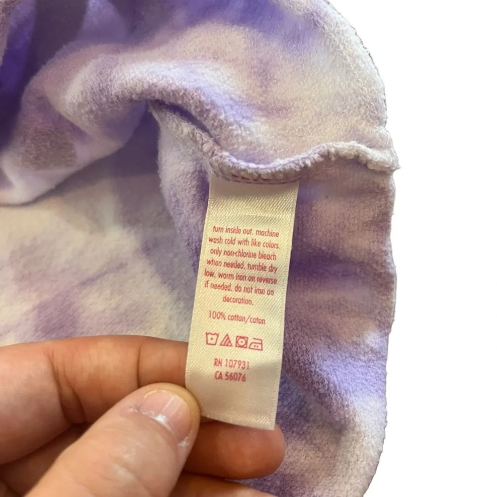 Justice Girls 12/14 Purple White‎ Tie Dye Glitter Sweatshirt Hoodie Pullover